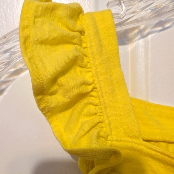 Cat & Jack, Tank Top, Ruffled, Sz 10-12 Yellow, Square Neckline, Casual, Comfort - Picture 4 of 7